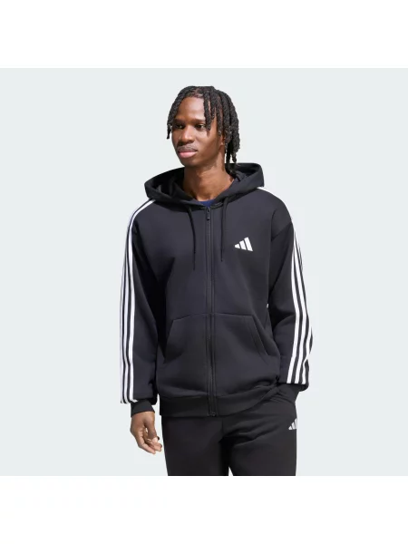 Bluza z kapturem z suwakiem na całej długości Essentials French Terry biała