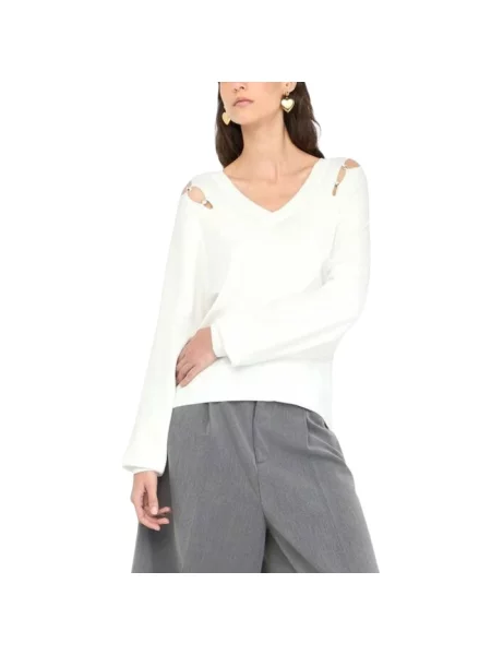 Sweter Liu Jo z kamieniami biały