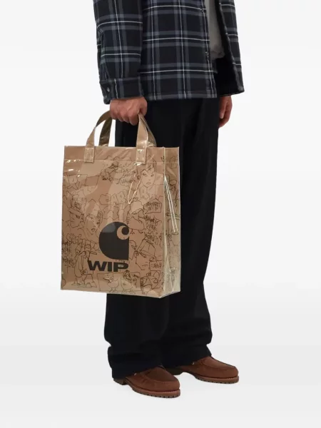 Шопинг чанта Carhartt Wip с принт кафяво