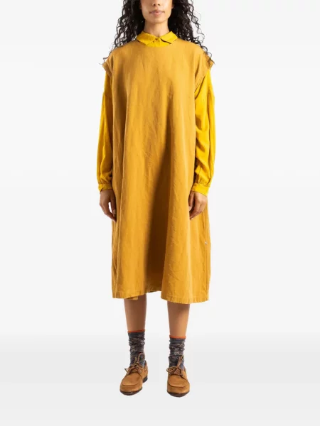 Rochie midi Casey Casey fără mâneci galben