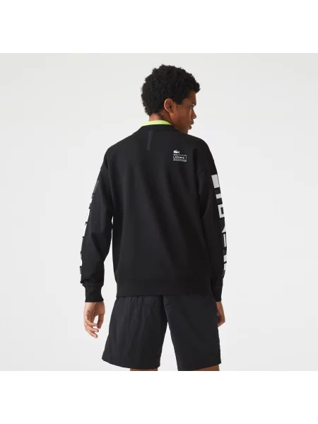 Lacoste Bluza O Luźnym Kroju Z Nadrukiem Odblaskowym czarna