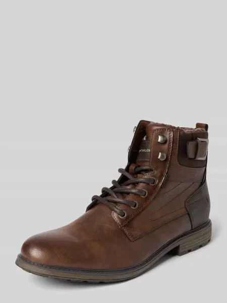 Kozaki sznurowane z imitacji skóry model ‘MATHEO’ Tom Tailor