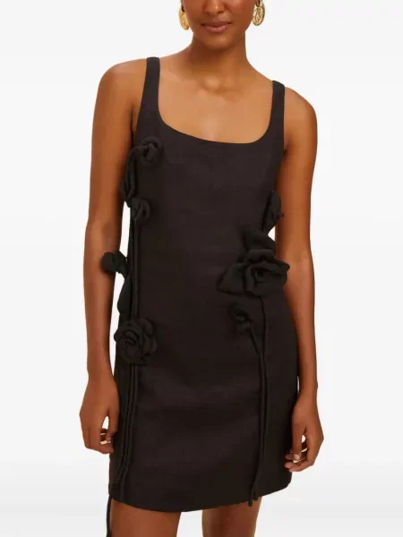 Mała sukienka mini Farm Rio w kwiatki garniturowa czarna