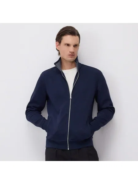 Reserved Állógalléros egyszínű pulcsi tengerészkék