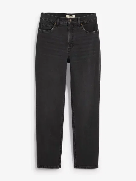 Dżinsy cropped high waist straight szare