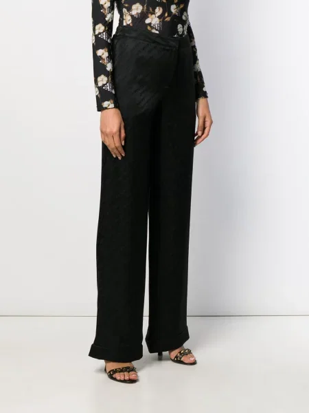 Pantaloni Off-white din jacard cu autograf alb