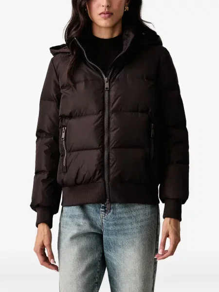 Geacă Armani Exchange cu glugă maro