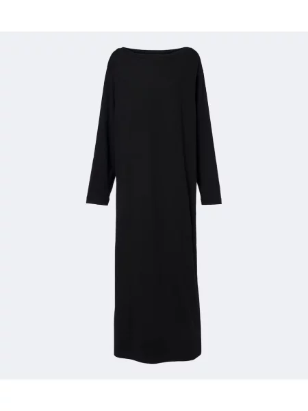 Rochie maxi Extreme Cashmere din cașmir negru