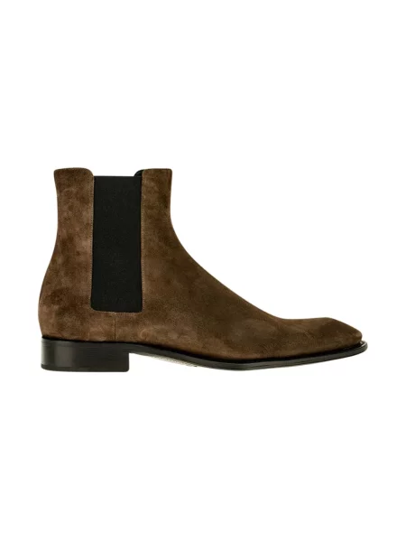 Sztyblety Saint Laurent skórzane brązowe
