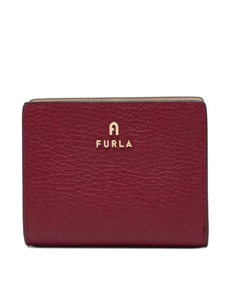 Furla Portfel Camelia S Compact Brązowy ciemny czerwony