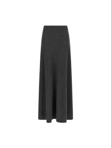 Lniana spódnica midi Balenciaga do kolan w kształcie litery A szara