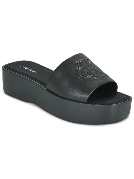 Calvin Klein De piele șlapi negru