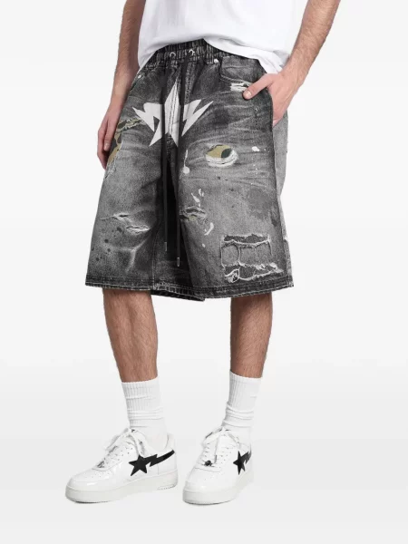 Šortai A Bathing Ape® su nubrozdinimais pilka