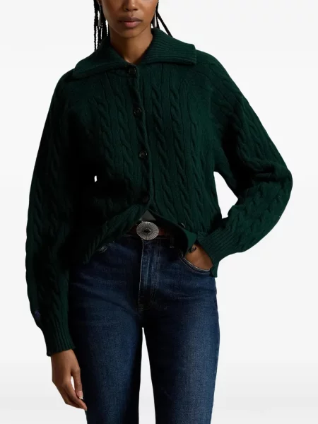 Pletený čepice Polo Ralph Lauren zelený