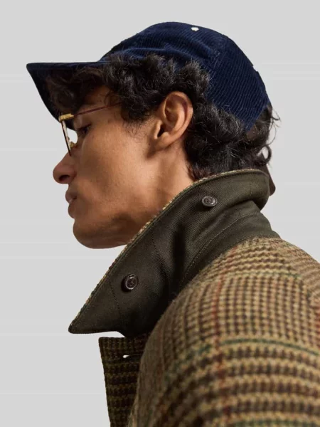 Płaszcz z wełny z naszywką z logo Polo Ralph Lauren oliwkowy