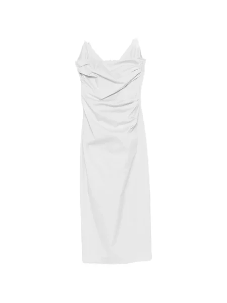 Rochie midi Patrizia Pepe din poplin gri