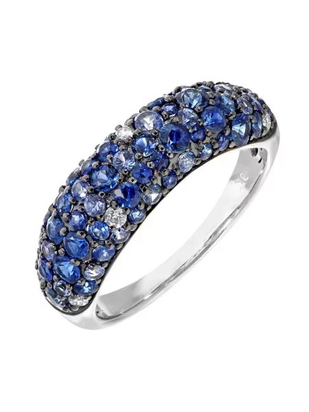 DIAMANT LETERNEL Prsten Eternity-Ring aus Weißgold mit Diamant mit Saphir stříbrná