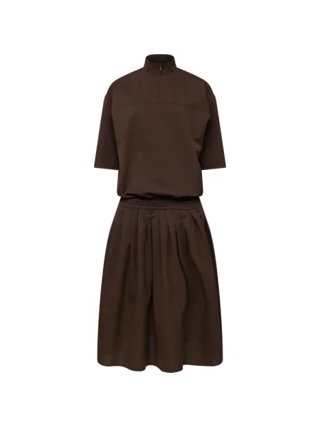 Rochie tip cămașă Mm6 Maison Margiela de lână maro