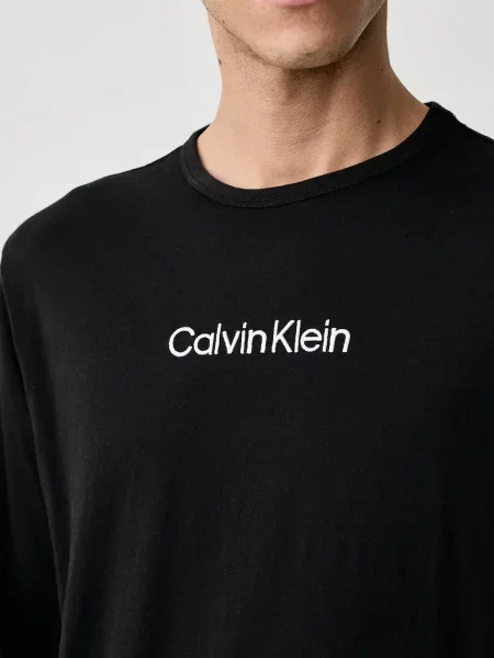 Calvin Klein Underwear Hosszú pizsama / fehér fekete