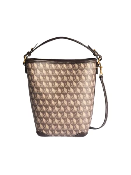 Kapelusz Anya Hindmarch skórzany brązowy