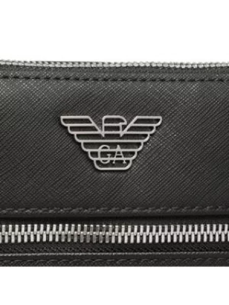 Taška Emporio Armani BUSINESS FLAT MESSENGER BAG černá