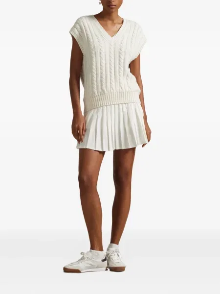 Tricou Polo Ralph Lauren din piele cu broderie în carouri maro