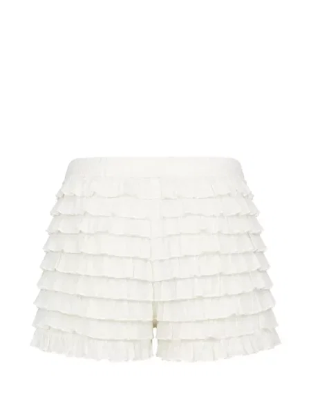 Pantaloni scurți Loveshackfancy cu volane alb