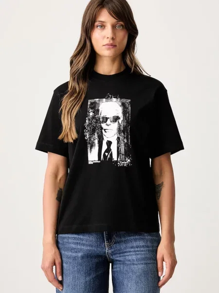 Karl Lagerfeld Jeans tricou pentru femei din negru