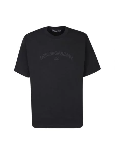 Koszulka Dolce And Gabbana z nadrukiem z okrągłym dekoltem czarna
