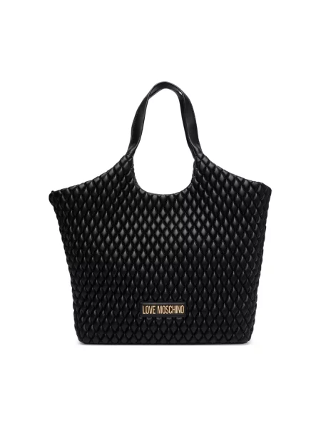 Love Moschino torebka shopper z imitacji skóry czarna