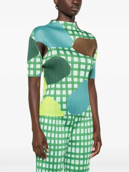 Scurt top Pleats Please Issey Miyake verde