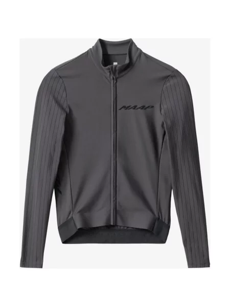 Koszulka rowerowa MAAP Pro Aero Thermal z długim rękawem ciemnoszara XS szara