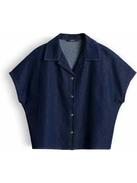 Someday Bluzka Zondra W Stylu Jeansowym blau niebieska