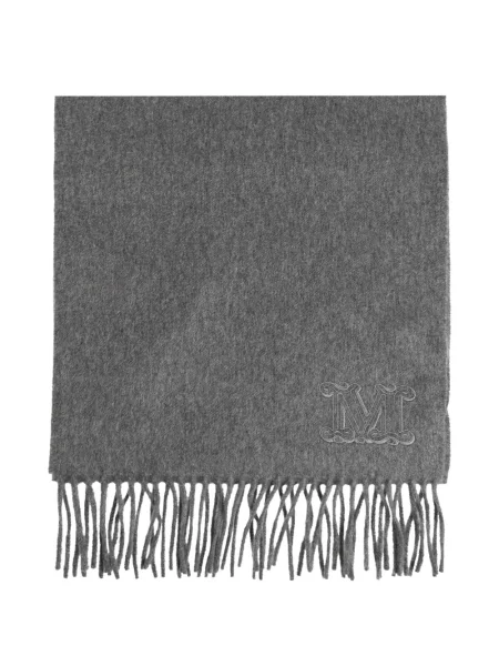 Fular Max Mara cu broderie gri