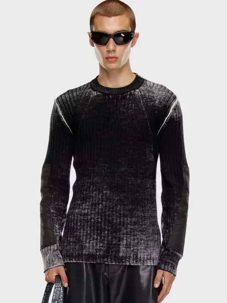 Шерстяной свитер Diesel ретро черный