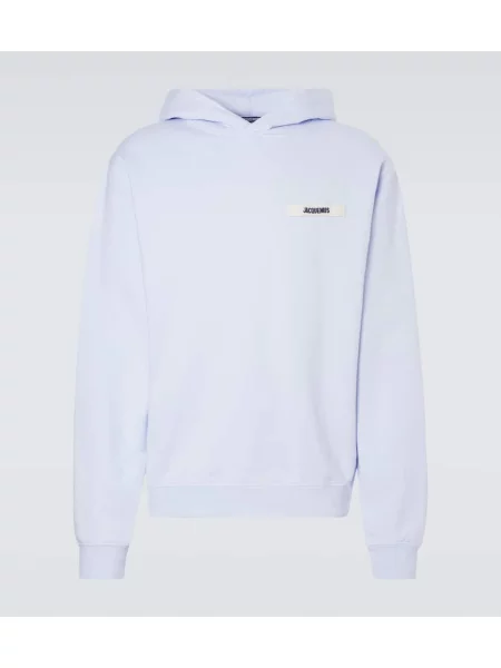 Hanorac cu glugă Jacquemus cu autograf albastru