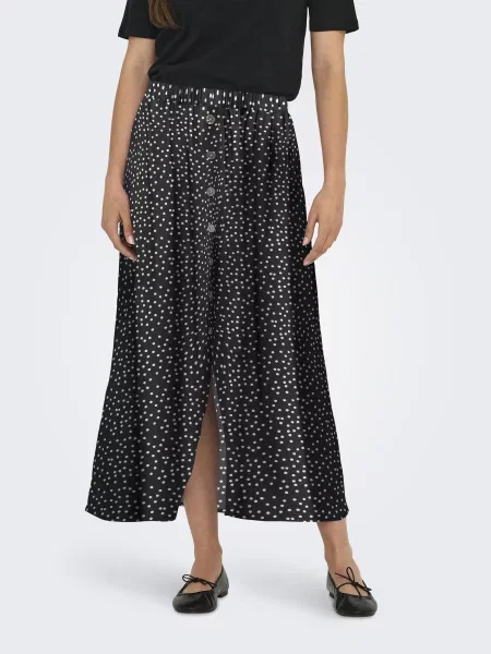 Спідниця міді Only NOVA LIFE VIS BUTTON SKIRT чорний
