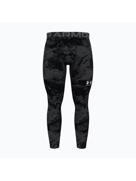 Colanți de antrenament pentru bărbați Under Armour HG Armour Leggings black/white alb