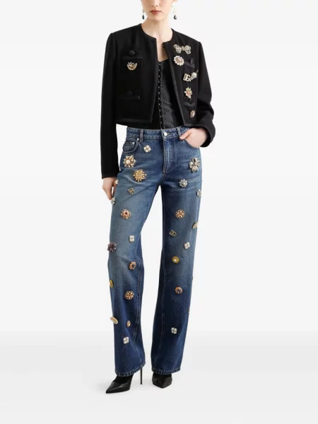 Geacă Dolce & Gabbana cu broderie negru