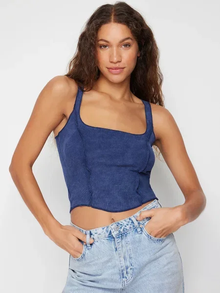 Trendyol Майка Темно-синій синя