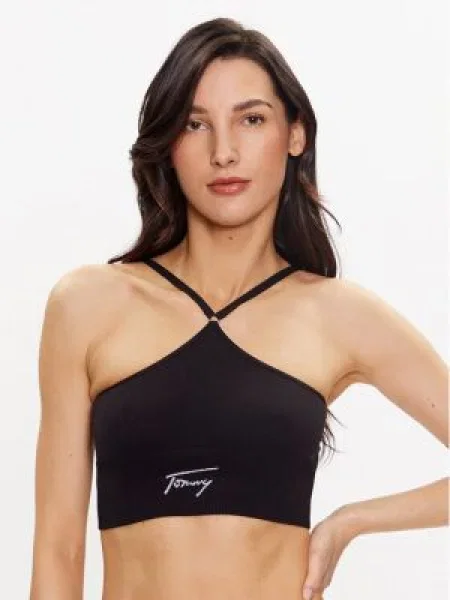 Sutien Tommy Jeans skinny fit negru