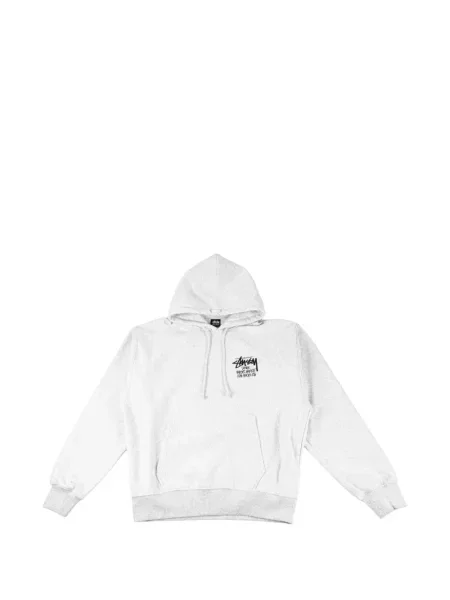 Hanorac cu glugă Stüssy cu imagine cu cordon gri