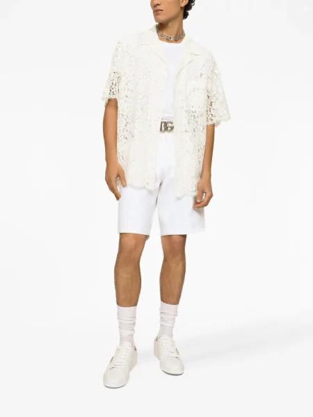 Skaidri nėriniuota marškiniai Dolce & Gabbana balta