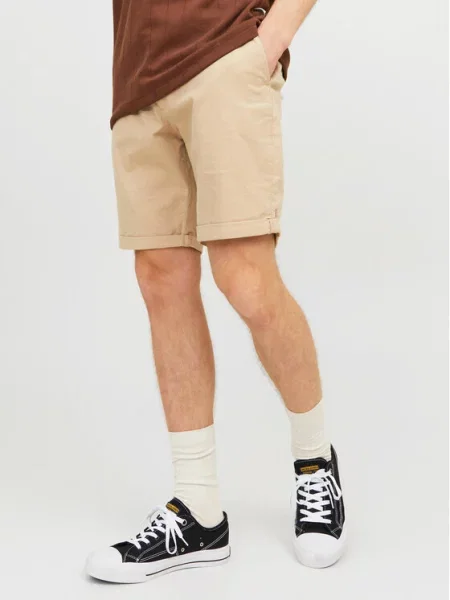 Jack & Jones Kratke hlače iz tkanine Fury bež