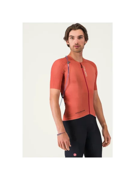 Koszulka rowerowa Castelli Unlimited Pro 2 Rosso Corsa intensywny S pomarańczowy