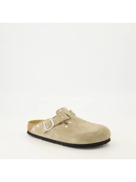Kapcie Birkenstock skórzane beżowe