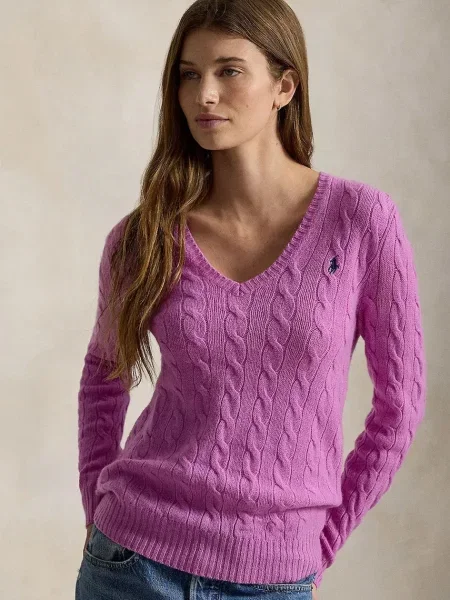 Polo Ralph Lauren pulover pentru femei din lână violet