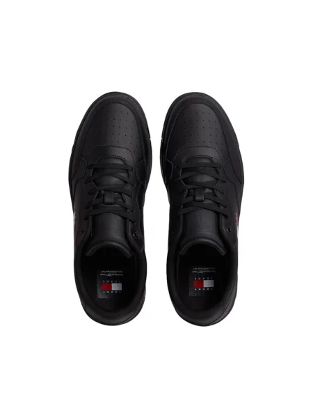 Sneakerși Tommy Jeans din piele negru