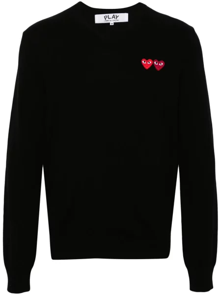 Pulover Comme Des Garcons Play de lână cu motiv cu inimi negru