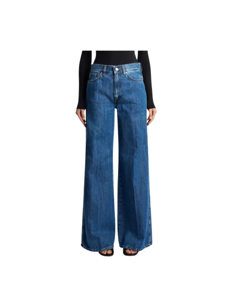 Szerokie jeansy Pt Torino niebieskie